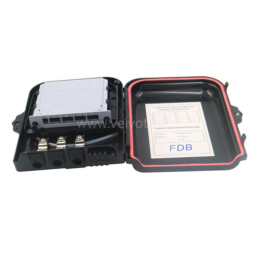 8 Port Fiber Distribution Box (VV-FDB-8BC) for 1x8 Cassette Type PLC Splitter